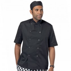 Plain short sleeve press stud Chef's jacket Dennys LONDON 200 GSM